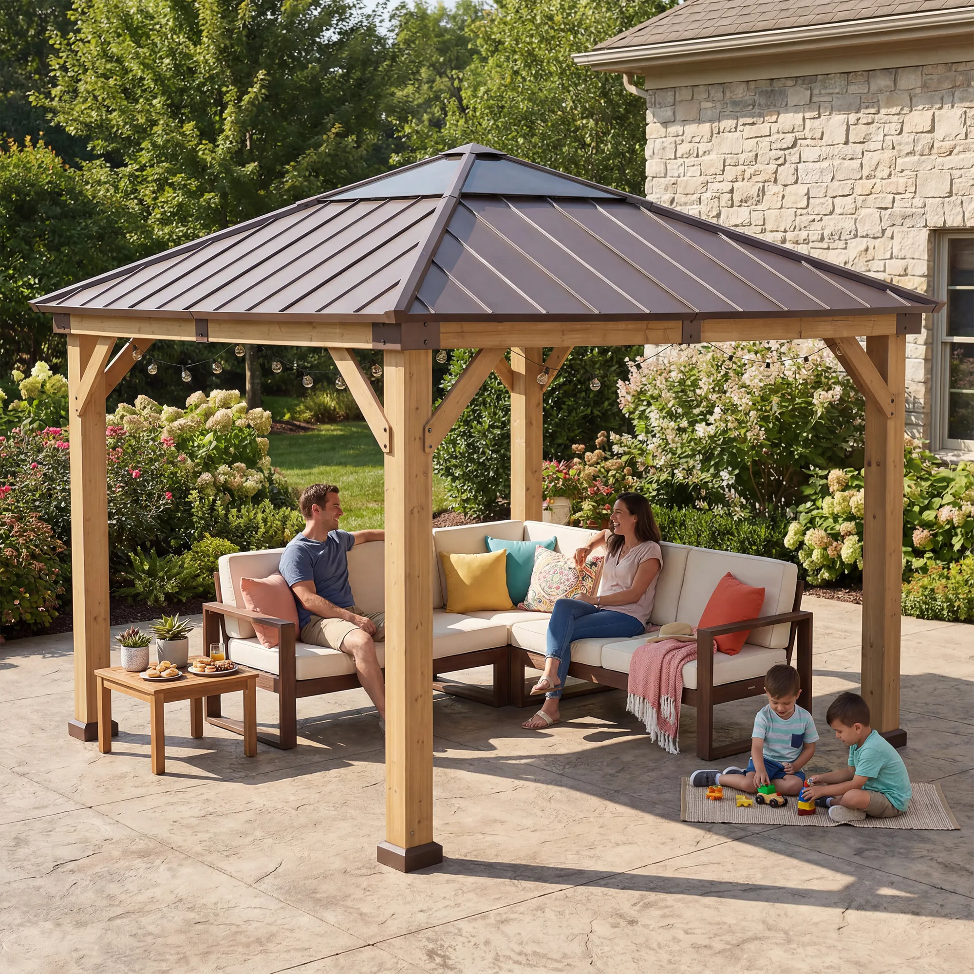 SUNJOY 11x11 Wooden Gazebo Review (2026) – Beautiful Backyard Upgrade