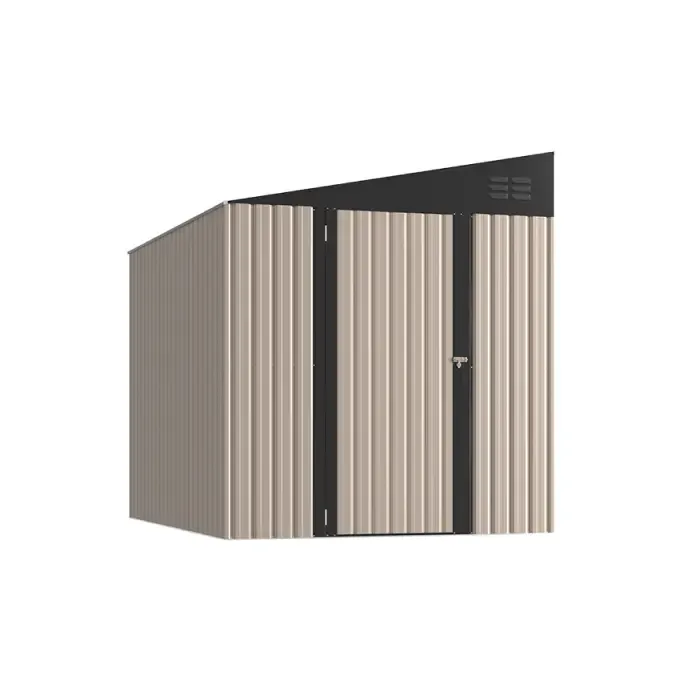 AECOJOY 6'x8' Lean to Shed Outdoor Storage Shed, Gray