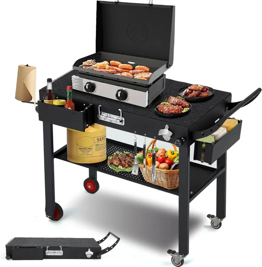AECOJOY Outdoor Grill Table for Blackstone 17/20/22 Inch Griddles Stand
