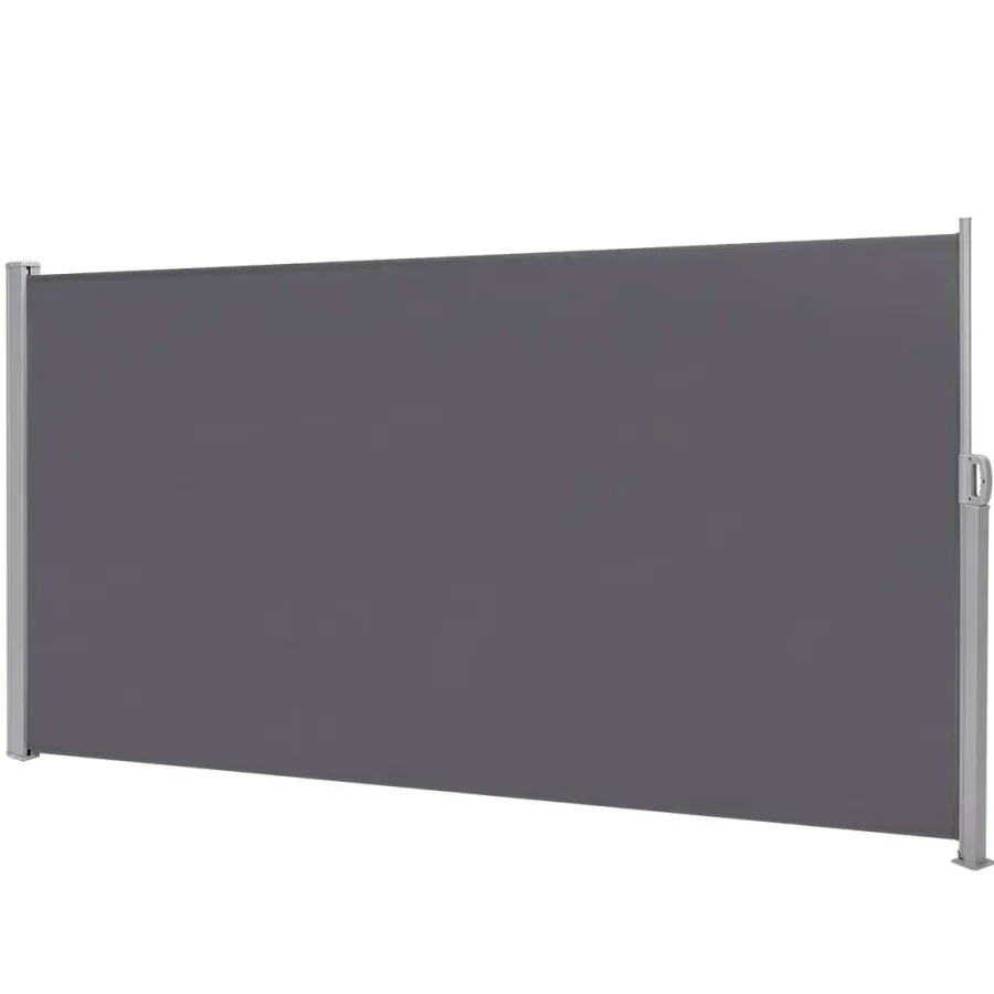 AECOJOY Retractable Side Awning, Double Waterproof Folding Outdoor Privacy Screen