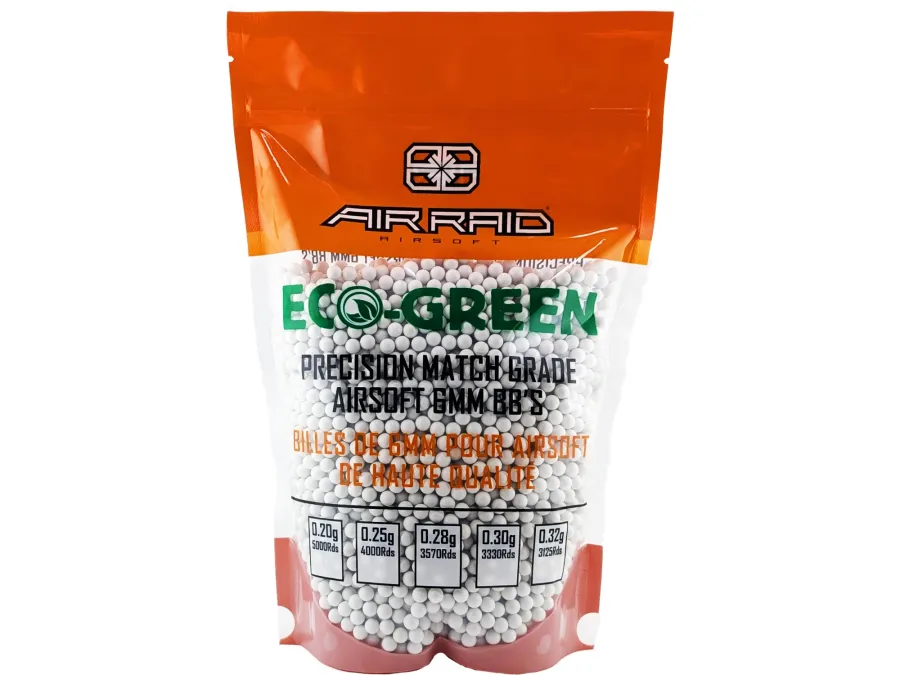 Air Raid Airsoft Eco BB 30g 3330ct, White, 6mm