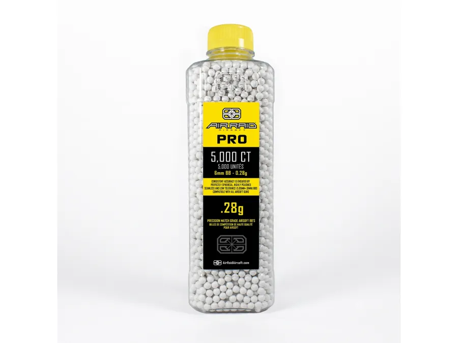 Air Raid PRO 0.28g 6mm Airsoft BBs 5,000ct, White, 5000 6mm