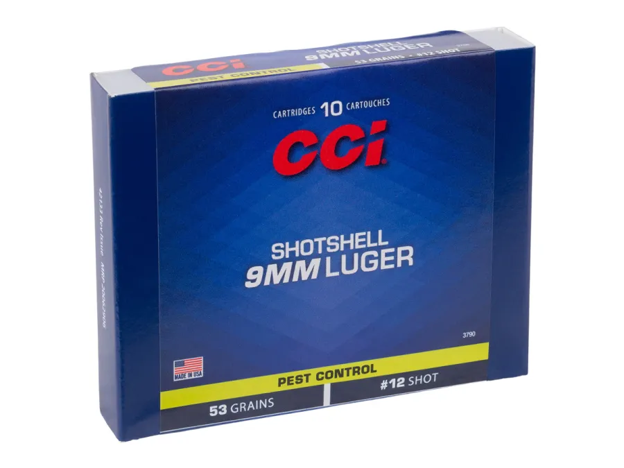 CCI 9mm Luger Pest Control Shotshell, 12 Shot, 53gr, 10ct