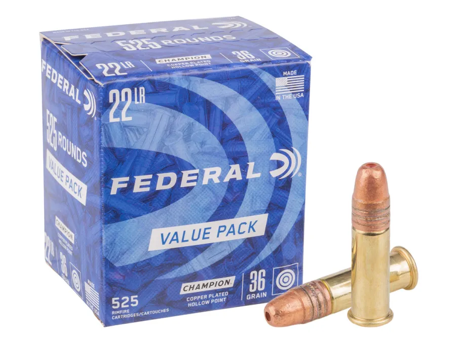 Federal.22 LR Champion Training Copper Plated HP, 36gr, 525ct