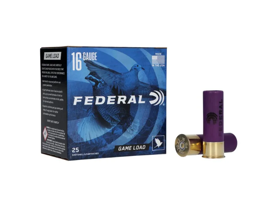Federal Game Load Upland Shotshell Loads, 16 Gauge, 25