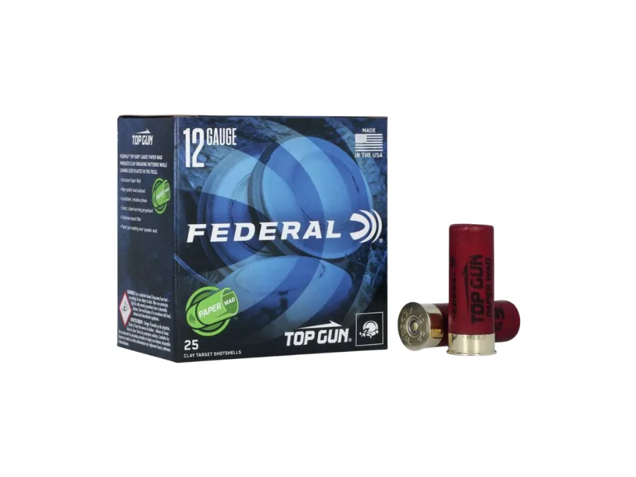 Federal Top Gun Paper Wad Shotshell Loads, 12 Gauge, 25