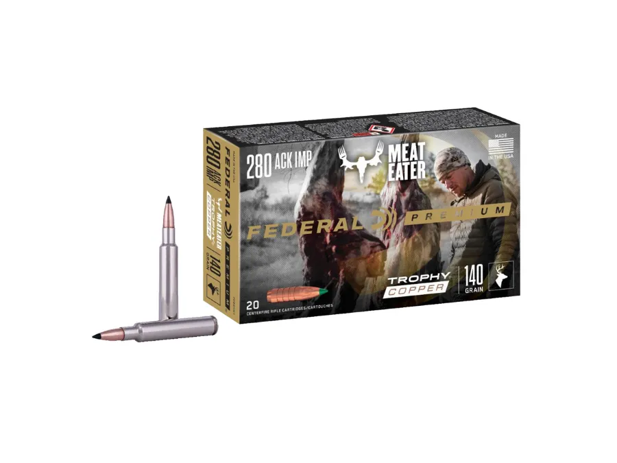 Federal Trophy Copper Rifle Cartridges,.280 Ackley Improved, 20