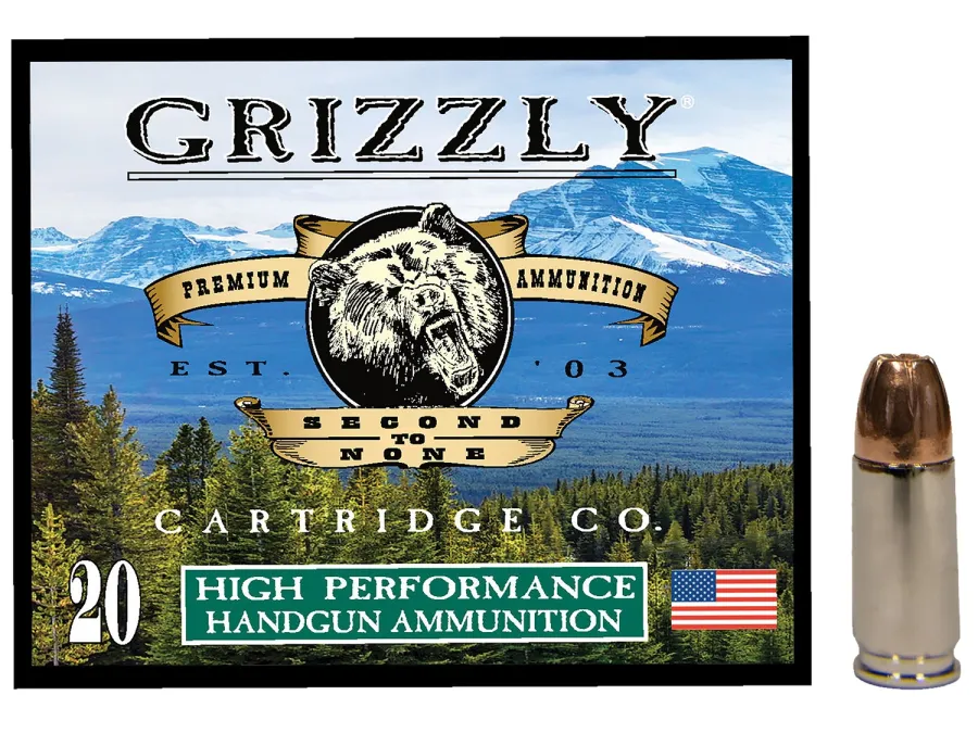 Grizzly Ammunition Grizzly 9mm Luger 124gr Jacketed Hollow Point, 20