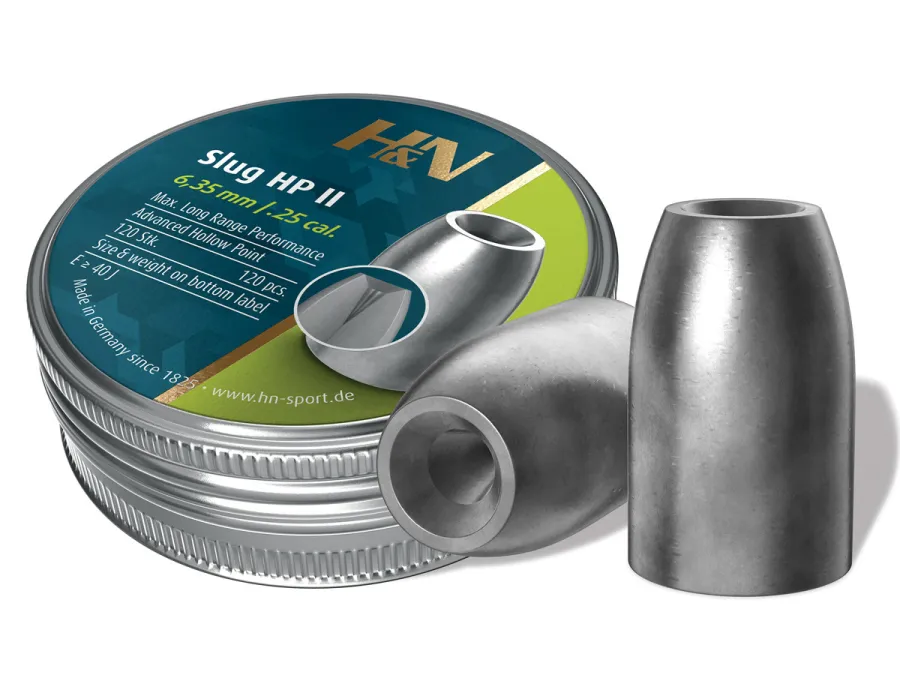 Haendler & Natermann H&N Slug HP II,.250 Cal, 30 Grains, Hollowpoint, 120ct 0.25