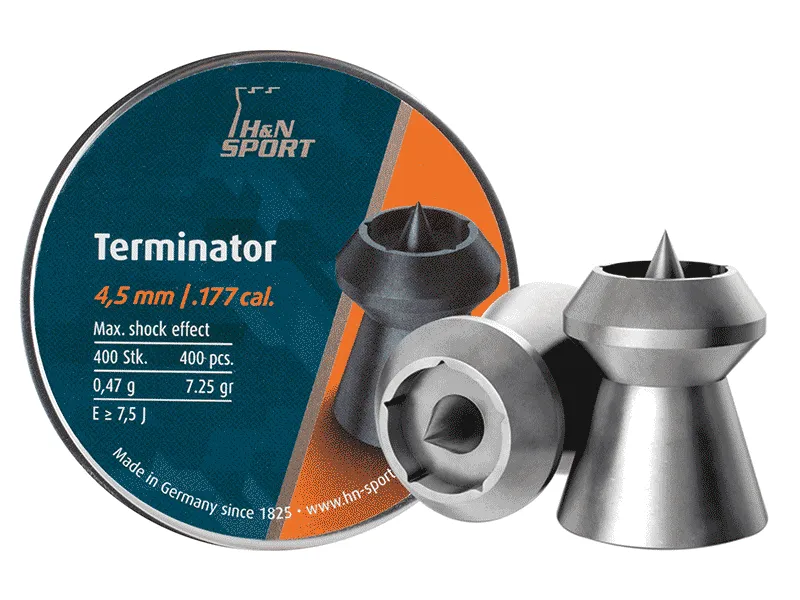 Haendler & Natermann H&N Terminator,.177 Cal, 7.25 Grains, Hollowpoint, 400ct 0.177