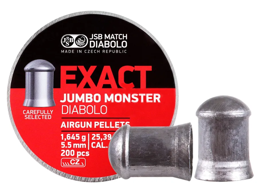 JSB Match Diabolo Exact Jumbo Monster.22 Cal, 25.39 Grains, Domed, 200ct 0.22