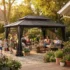 SUNJOY 11×11 Small Outdoor Wooden Gazebo with Metal Roof and Skylight