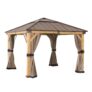 SUNJOY Replacement Curtains and Mosquito Netting for 11 ft. ×11 ft. Wood-Framed Gazebos