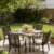 SUNJOY allen + roth Ashford 5 -Piece Brown Wicker Patio Dining Set Steel Square Table with 4 Cream Cushions Stationary Chairs