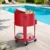 SUNJOY 60 Quart Patio Rooling Cooler Cart with Bottle Opener, Shelf and Lockable Wheels – Red